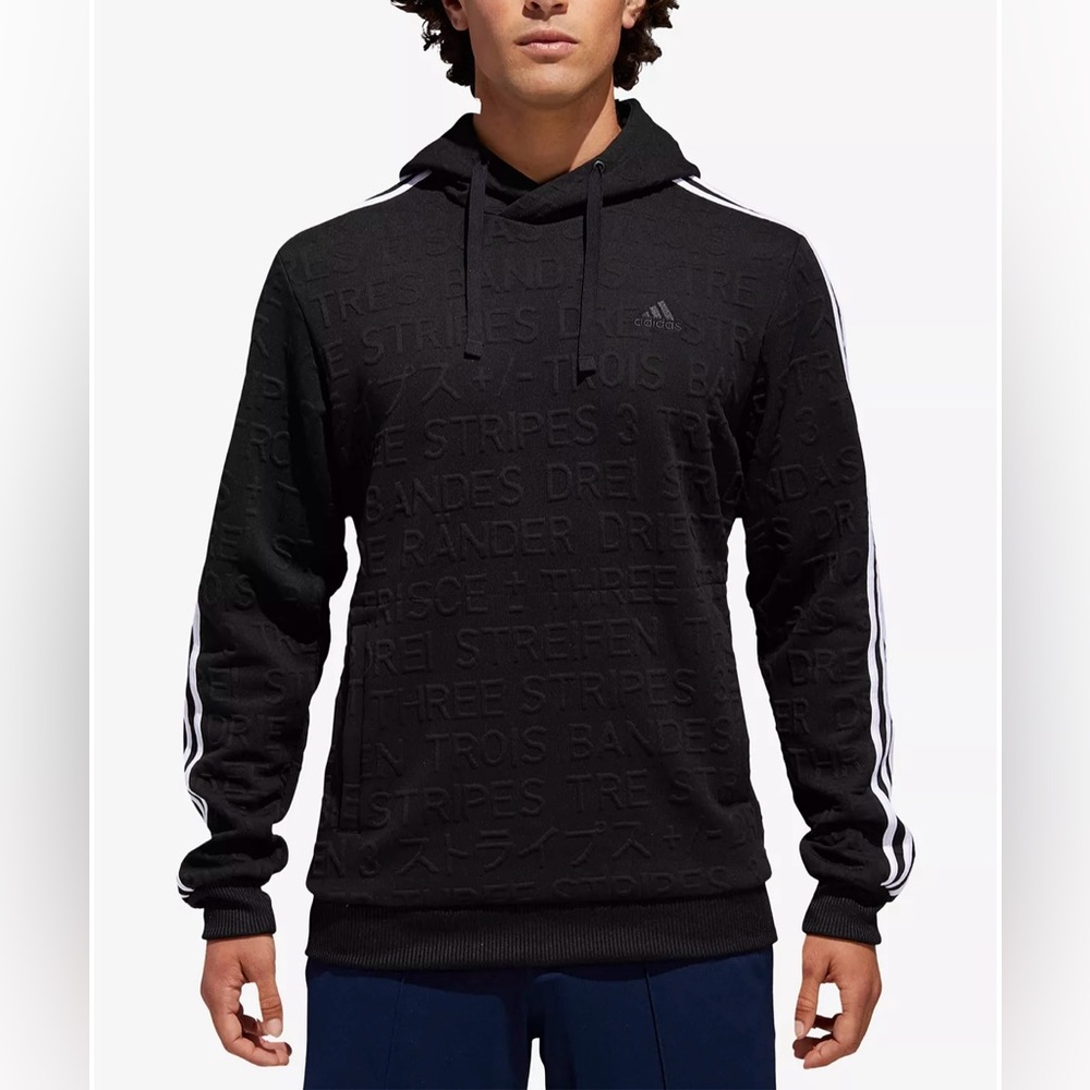 Adidas Men’s Typography Jacquard Print hoodie